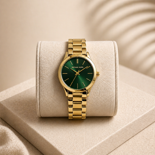 Montre Femmes Michael Kors dore tableu verte