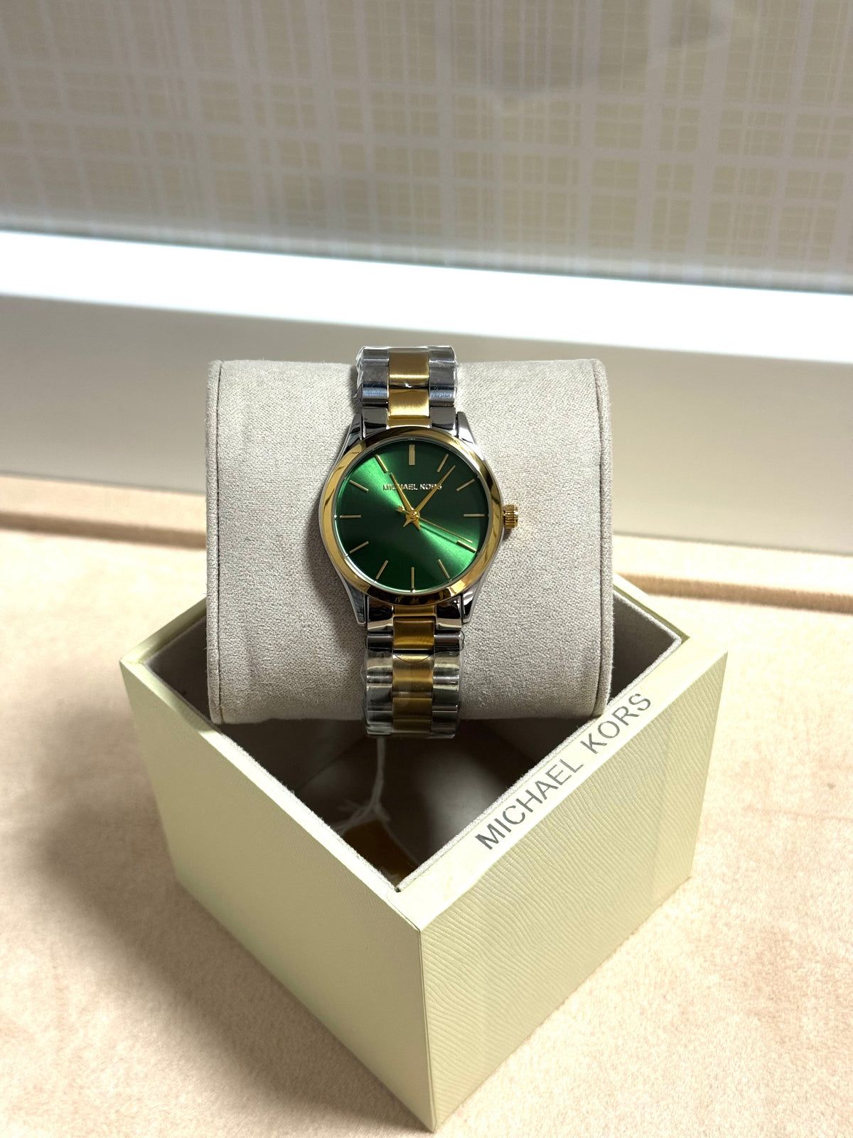 Montre Femmes Michael Kors dore&argente tableu verte