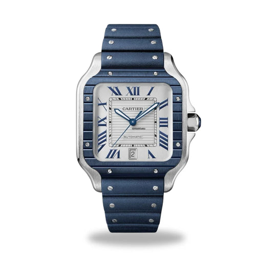 Montre Santos de Cartier bleu