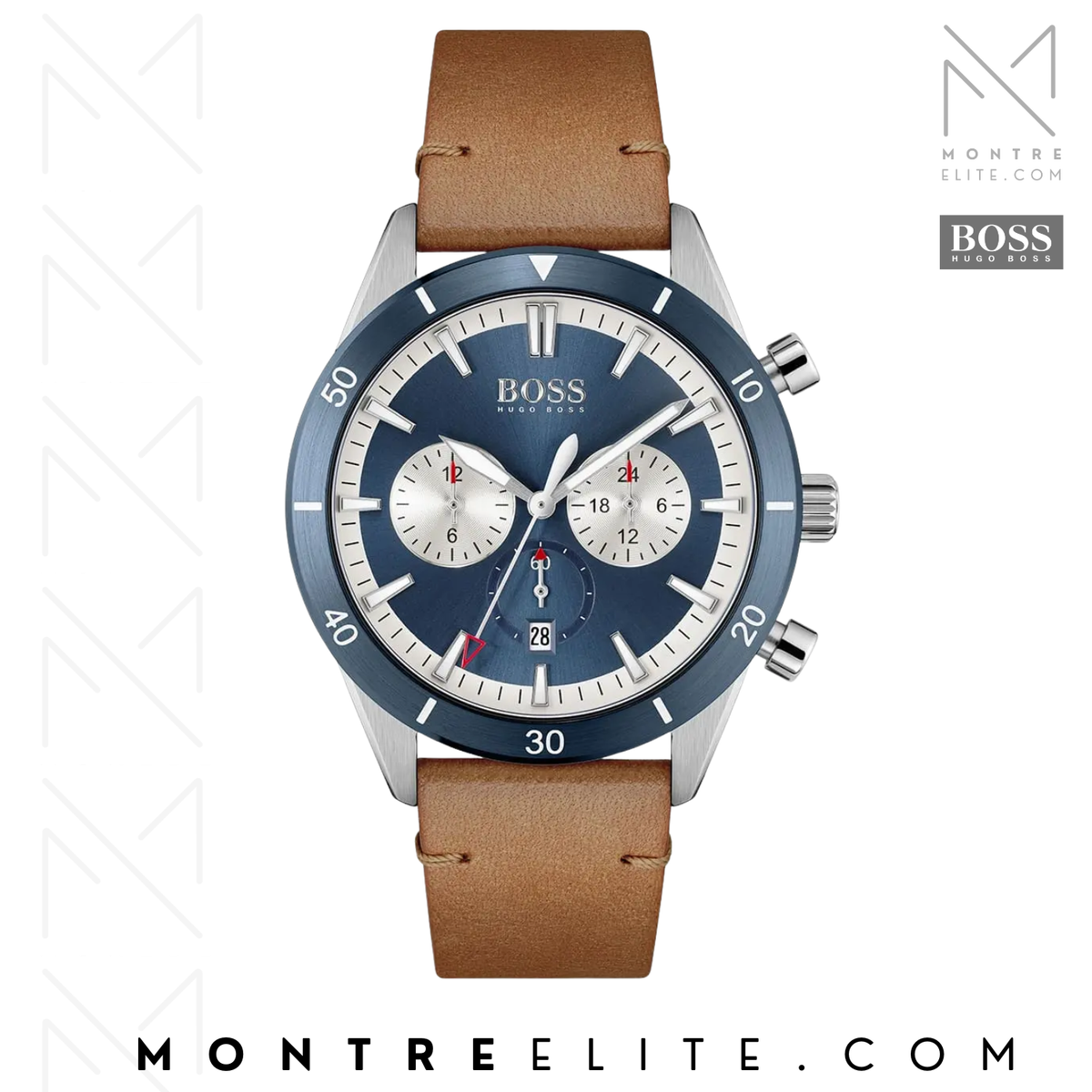 Hugo Boss Santiago pour homme en cuir tabac 1513860
