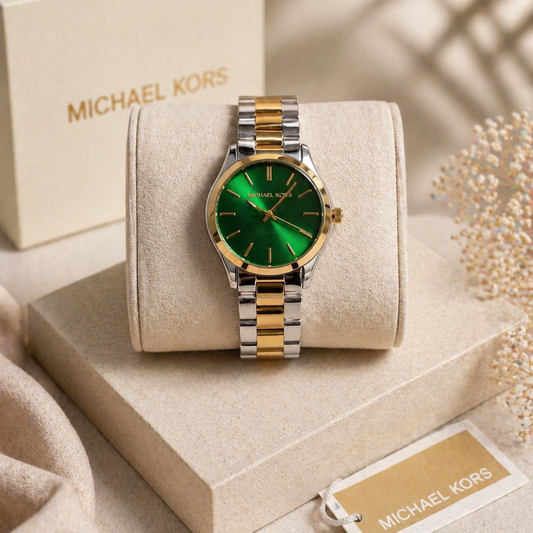 Montre Femmes Michael Kors dore&argente tableu verte