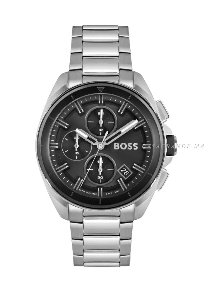 BLACK-DIAL CHRONOGRAPH WATCH WITH LINK BRACELET